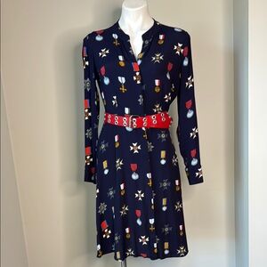 Boden Jessica In Navy Metals Shirt Dress size 8 EUC